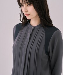 UNITED TOKYO | 【WEB限定カラーあり】ピンタックバイカラーブラウス｜ウォッシャブル/オフィスカジュアル/オケージョン/細見え/通勤/冬服(シャツ/ブラウス)