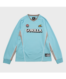 Motorcycle Artwork Color Block Long Sleeve Light Blue