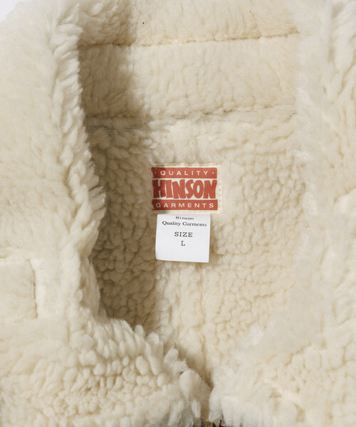 HINSON(ヒンソン)の「HINSON/ヒンソン B-3 フェイクムートン ジャケット(ブルゾン・メンズ・ブラック/ブラウン・MEDIUM/LARGE)」の5枚目の写真