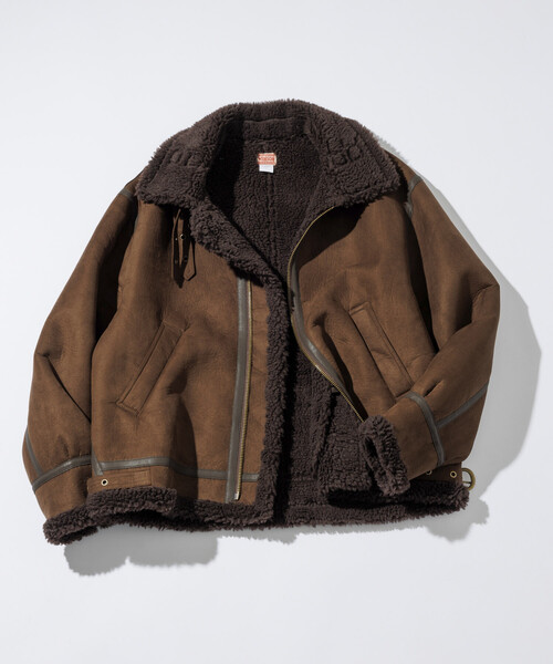 HINSON(ヒンソン)の「HINSON/ヒンソン B-3 フェイクムートン ジャケット(ブルゾン・メンズ・ブラック/ブラウン・MEDIUM/LARGE)」の18枚目の写真