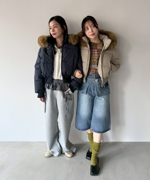 SANSeLF（サンセルフ）の「【SANSeLF】 ショートボリュームダウンジャケット saw25a059（ダウンジャケット/コート・レディース・ネイビー/ベージュ・FREE）」の19枚目の写真