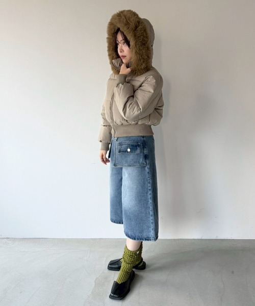 SANSeLF（サンセルフ）の「【SANSeLF】 ショートボリュームダウンジャケット saw25a059（ダウンジャケット/コート・レディース・ネイビー/ベージュ・FREE）」の20枚目の写真