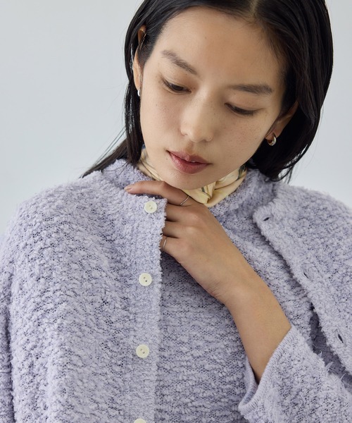 Coohem（コーヘン）の「【COOHEM(コーヘン)】 COTTON FANCY YARN KNIT CARDIGAN（カーディガン/ボレロ・レディース・ダークラベンダー/キナリ/ベージュ系その他・FREE）」の21枚目の写真