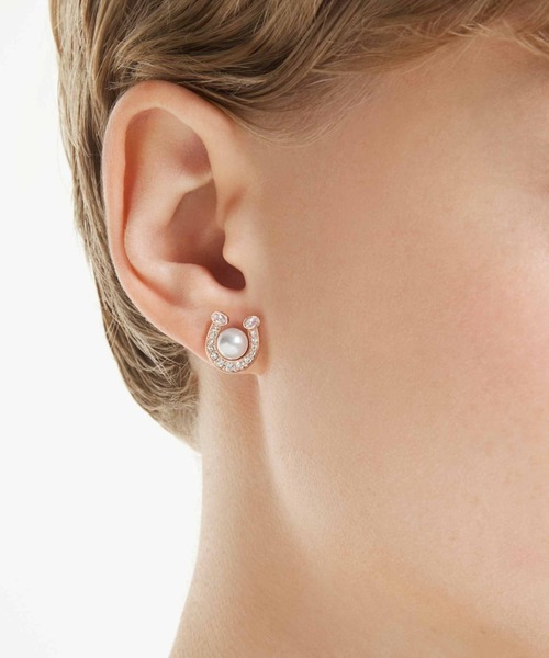 SWAROVSKI(スワロフスキー)の「【公式】【スワロフスキー】Symbolica スタッドピアス, クリスタル・パール, パヴェ, 蹄鉄, ホワイト, ローズゴールドトーン・プレーティング(ピアス(両耳用)・レディース・ゴールド系その他2・FREE)」の2枚目の写真