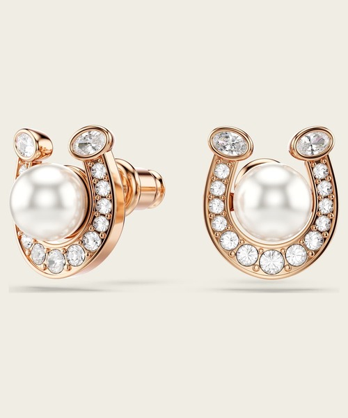 SWAROVSKI(スワロフスキー)の「【公式】【スワロフスキー】Symbolica スタッドピアス, クリスタル・パール, パヴェ, 蹄鉄, ホワイト, ローズゴールドトーン・プレーティング(ピアス(両耳用)・レディース・ゴールド系その他2・FREE)」の3枚目の写真