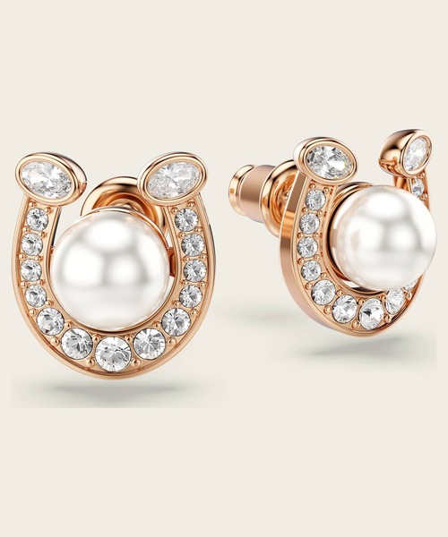 SWAROVSKI(スワロフスキー)の「【公式】【スワロフスキー】Symbolica スタッドピアス, クリスタル・パール, パヴェ, 蹄鉄, ホワイト, ローズゴールドトーン・プレーティング(ピアス(両耳用)・レディース・ゴールド系その他2・FREE)」の4枚目の写真