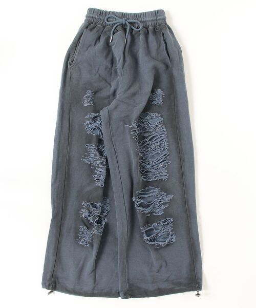 ROYAL FLASH(ロイヤルフラッシュ)の「MITSUKI/ミツキ/ハイダメージスウェットパンツ(スウェットパンツ・レディース・グレー/ブラック・F)」の1枚目の写真