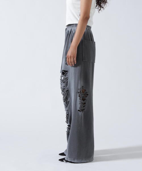 ROYAL FLASH(ロイヤルフラッシュ)の「MITSUKI/ミツキ/ハイダメージスウェットパンツ(スウェットパンツ・レディース・グレー/ブラック・F)」の7枚目の写真