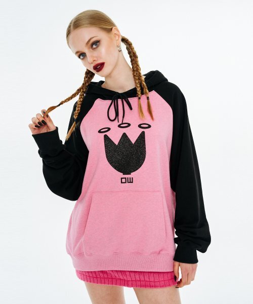 セール】アンデッドチューリップフードパーカー [メランジピンク