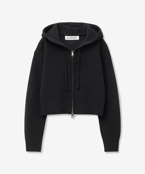 BLOND9(ブロンドナイン)の「アリスリーブニットフードジップアップ_ブラック(パーカー・レディース・その他・SMALL/MEDIUM)」の1枚目の写真