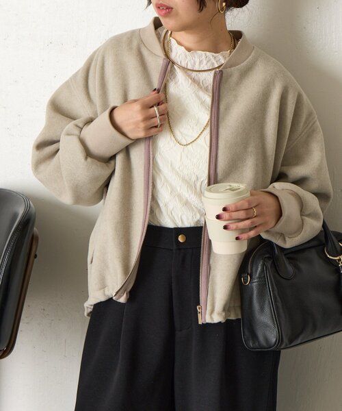 Jena espace merveilleux（ジェナ　エスパスメルヴェイユ）の「【インナーにも◎】ウェーブジャガードプルオーバー（Tシャツ/カットソー・レディース・ブラック/アイボリー・FREE）」の15枚目の写真