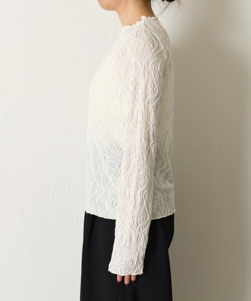 Jena espace merveilleux（ジェナ　エスパスメルヴェイユ）の「【インナーにも◎】ウェーブジャガードプルオーバー（Tシャツ/カットソー・レディース・ブラック/アイボリー・FREE）」の18枚目の写真