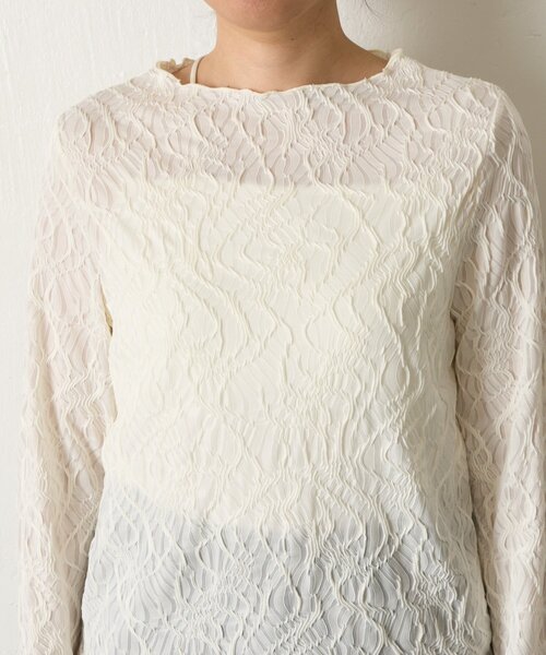 Jena espace merveilleux（ジェナ　エスパスメルヴェイユ）の「【インナーにも◎】ウェーブジャガードプルオーバー（Tシャツ/カットソー・レディース・ブラック/アイボリー・FREE）」の22枚目の写真