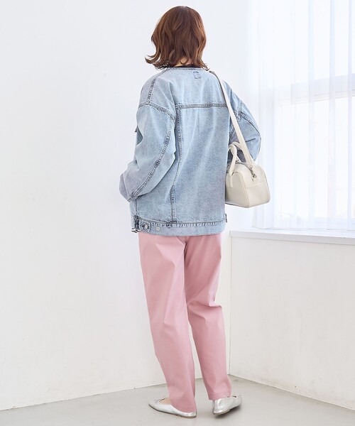 coen(コーエン)の「【定番/新サイズ登場】イージービューティーテーパードパンツ(WEB限定サイズあり)(スラックス・レディース・ベージュ/ブラック/ダークグレー/ライトピンク/コバルトブルー/モカ・XS/XL/L/M/S)」の9枚目の写真