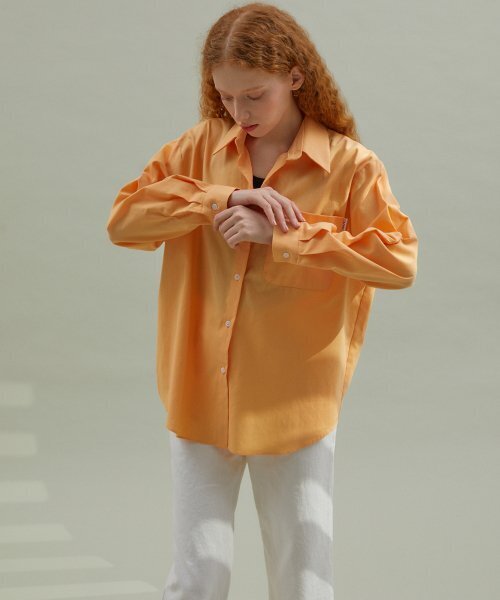 Basic Oxford Long Shirt Orange