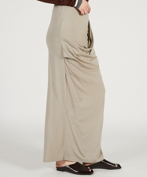 PRANK PROJECT(プランクプロジェクト)の「【2026Spring Pre-Order】ドレープジャージースカート / Drape Tight Skirt(スカート・レディース・グレー/ブラック/ベージュ・36/38)」の18枚目の写真