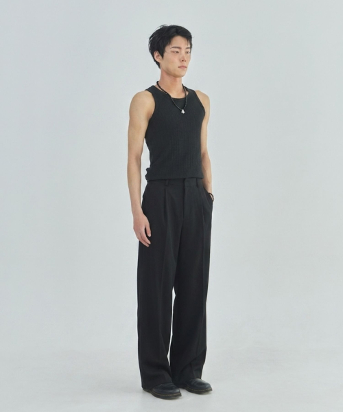 LAD EDITION(ラッドエディション)の「ウールブレンドワイドスラックス_ブラック(スラックス・メンズ・その他・LARGE/MEDIUM)」の2枚目の写真