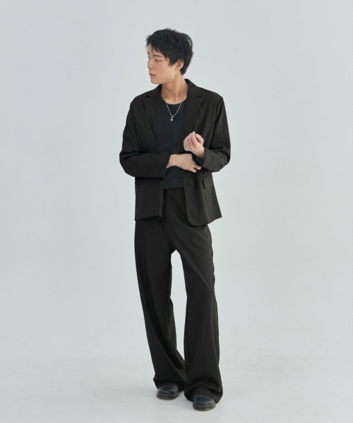 LAD EDITION(ラッドエディション)の「ウールブレンドワイドスラックス_ブラック(スラックス・メンズ・その他・LARGE/MEDIUM)」の4枚目の写真