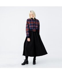 WunderGeist（ワンダーガイスト）の「Wool check action pleats crop jumper（その他アウター）」