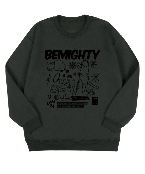 BEMIGHTY（ビーマイティー）の「ドローイングキャットオーバーサイズ特別裏毛スウェットシャツ[メランジェグレー]（スウェット・メンズ・その他・MEDIUM/LARGE/X-LARGE/XX-LARGE）」の4枚目の写真