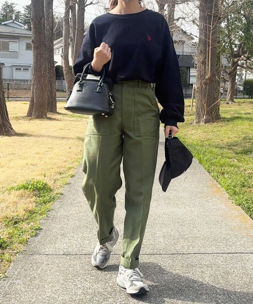 U.S. POLO ASSN.(ユーエスポロアッスン)の「【新色追加】GeeRA別注【U.S.POLOASSN.】オーバーサイズワッフルトップス(Tシャツ/カットソー・レディース・ネイビー/ライトピンク/杢グレー/ブラウン/ブラック/グレー系その他・MEDIUM/X-LARGE/LARGE)」の12枚目の写真