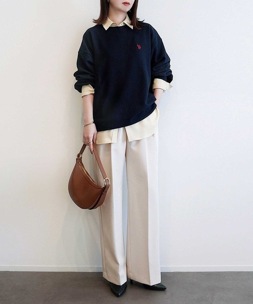 U.S. POLO ASSN.(ユーエスポロアッスン)の「【新色追加】GeeRA別注【U.S.POLOASSN.】オーバーサイズワッフルトップス(Tシャツ/カットソー・レディース・ネイビー/ライトピンク/杢グレー/ブラウン/ブラック/グレー系その他・MEDIUM/X-LARGE/LARGE)」の16枚目の写真