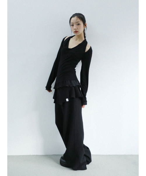 UGLY SHADOW(アグリーシャドウ)の「チューリップロングスカートパンツ(ブラック)(その他パンツ・レディース・その他・SMALL/MEDIUM)」の1枚目の写真