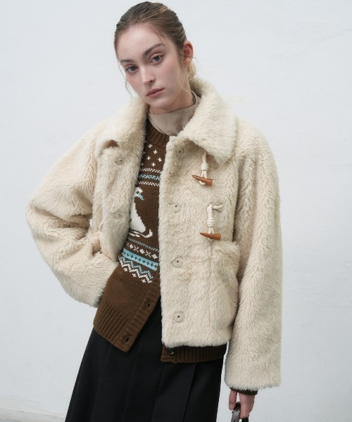 GENERAL IDEA(ジェネラルアイデア)の「【GENERAL IDEA】スワンノルディック柄ニットカーディガン / SWAN NORDIC KNIT CARDIGAN(カーディガン/ボレロ・レディース・クリーム/ブラック/ブラウン・M/S/L)」の7枚目の写真