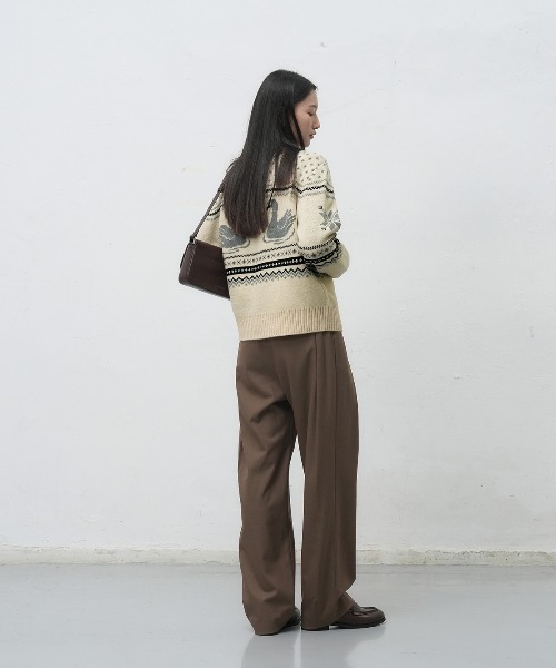 GENERAL IDEA(ジェネラルアイデア)の「【GENERAL IDEA】スワンノルディック柄ニットカーディガン / SWAN NORDIC KNIT CARDIGAN(カーディガン/ボレロ・レディース・クリーム/ブラック/ブラウン・M/S/L)」の10枚目の写真