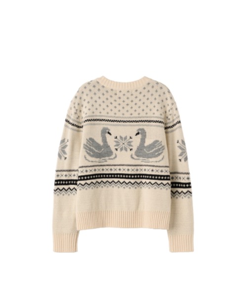 GENERAL IDEA(ジェネラルアイデア)の「【GENERAL IDEA】スワンノルディック柄ニットカーディガン / SWAN NORDIC KNIT CARDIGAN(カーディガン/ボレロ・レディース・クリーム/ブラック/ブラウン・M/S/L)」の12枚目の写真
