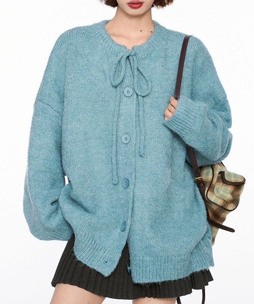 gossip!ロサンゼルス(ゴシップロサンゼルス)の「YUGA フロントリボン カーディガン(ニット/セーター・レディース・オフホワイト/グレー/ブルー・FREE)」の9枚目の写真