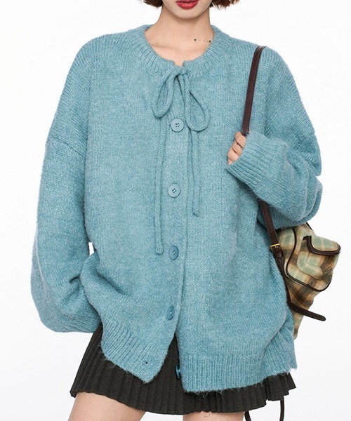 gossip!ロサンゼルス(ゴシップロサンゼルス)の「YUGA フロントリボン カーディガン(ニット/セーター・レディース・オフホワイト/グレー/ブルー・FREE)」の10枚目の写真