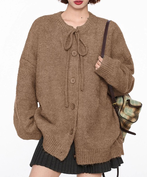 gossip!ロサンゼルス(ゴシップロサンゼルス)の「YUGA フロントリボン カーディガン(ニット/セーター・レディース・オフホワイト/グレー/ブルー・FREE)」の13枚目の写真