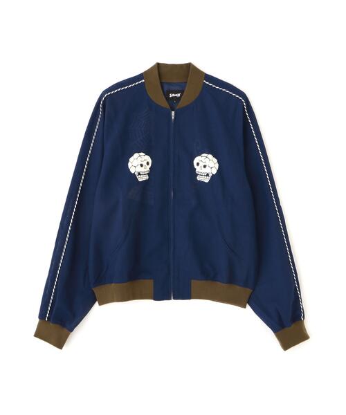 schott スカジャン 青/白刺繍入り Schott N.Y.C（ショット） スカジャン Schott/ショット/RAYON SUKA