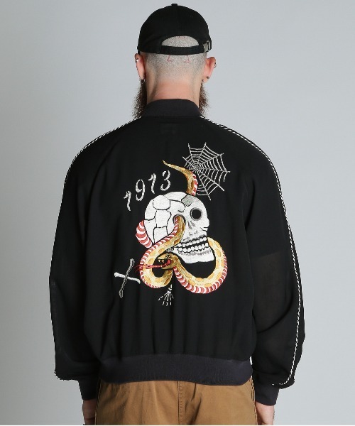 schott（ショット）の「Schott/ショット/CHIFFON SUKA JACKET/シフォン スカジャン（スカジャン・メンズ・ブラック/ネイビー・L/XL/2XL/M）」の17枚目の写真