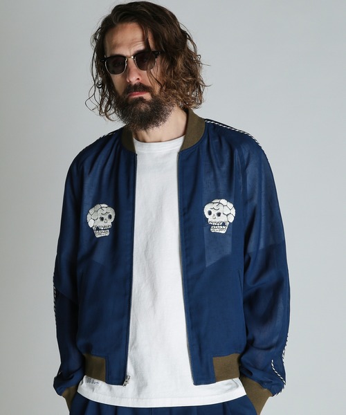 schott（ショット）の「Schott/ショット/CHIFFON SUKA JACKET/シフォン スカジャン（スカジャン・メンズ・ブラック/ネイビー・L/XL/2XL/M）」の11枚目の写真