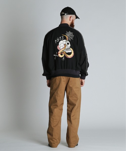 schott（ショット）の「Schott/ショット/CHIFFON SUKA JACKET/シフォン スカジャン（スカジャン・メンズ・ブラック/ネイビー・L/XL/2XL/M）」の12枚目の写真