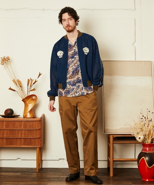 schott（ショット）の「Schott/ショット/CHIFFON SUKA JACKET/シフォン スカジャン（スカジャン・メンズ・ブラック/ネイビー・L/XL/2XL/M）」の6枚目の写真