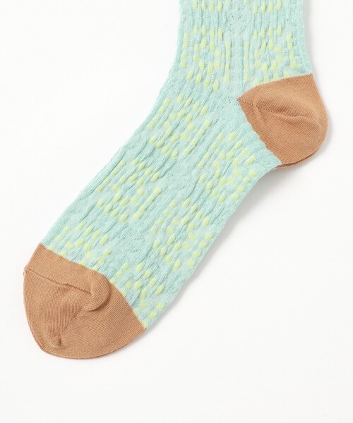 Ray BEAMS（レイビームス）の「TRICOTE / CROCHET PATTERNED BUMPY SOCKS（ソックス/靴下・レディース・ピンク/ミント・ONE SIZE）」の4枚目の写真