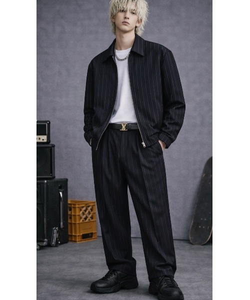 Sakka(サッカ)の「ピンストライプMODEブルゾン(ブルゾン・メンズ・ブラック・LARGE/MEDIUM)」の6枚目の写真