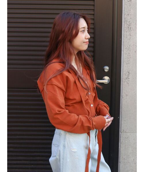 Ungrid（アングリッド）の「リボンデザインニットカーディガン（カーディガン/ボレロ・レディース・オフホワイト/チャコールグレー/オレンジ・FREE）」の19枚目の写真