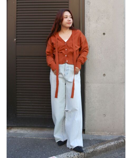 Ungrid（アングリッド）の「リボンデザインニットカーディガン（カーディガン/ボレロ・レディース・オフホワイト/チャコールグレー/オレンジ・FREE）」の20枚目の写真