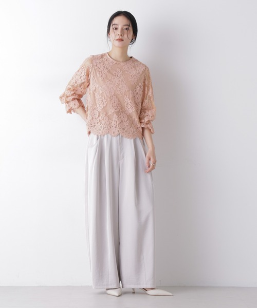 NANO universe（ナノユニバース）の「レーススカラップブラウス（シャツ/ブラウス・レディース・オフホワイト/ピンクベージュ/ブラック・S/M）」の22枚目の写真