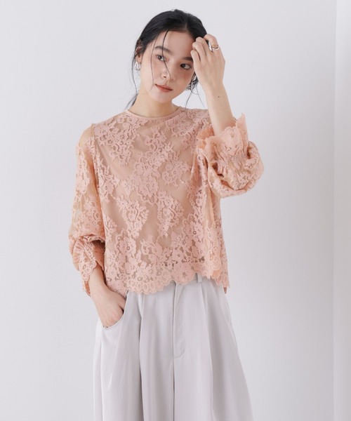 NANO universe（ナノユニバース）の「レーススカラップブラウス（シャツ/ブラウス・レディース・オフホワイト/ピンクベージュ/ブラック・S/M）」の20枚目の写真