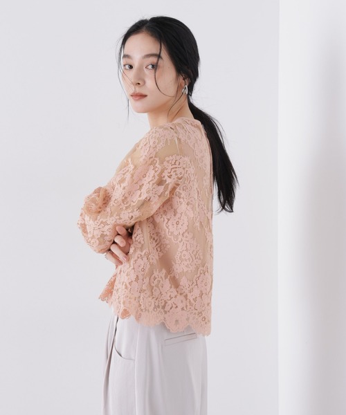 NANO universe（ナノユニバース）の「レーススカラップブラウス（シャツ/ブラウス・レディース・オフホワイト/ピンクベージュ/ブラック・S/M）」の21枚目の写真