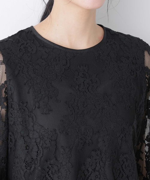 NANO universe（ナノユニバース）の「レーススカラップブラウス（シャツ/ブラウス・レディース・オフホワイト/ピンクベージュ/ブラック・S/M）」の8枚目の写真