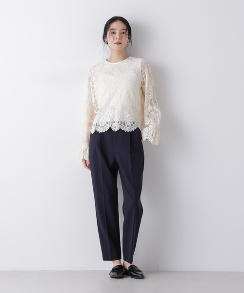 NANO universe（ナノユニバース）の「レーススカラップブラウス（シャツ/ブラウス・レディース・オフホワイト/ピンクベージュ/ブラック・S/M）」の16枚目の写真