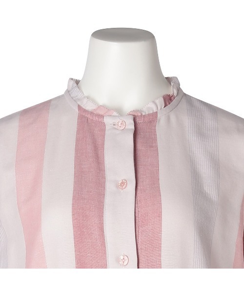 KID BLUE(キッドブルー)の「キッドブルー -26Wガーゼストライプ -長袖パジャマ -KNDK506 -kidblue(ルームウェア/パジャマ・レディース・ピンク/アイボリー・M/L)」の7枚目の写真