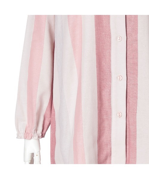 KID BLUE(キッドブルー)の「キッドブルー -26Wガーゼストライプ -長袖パジャマ -KNDK506 -kidblue(ルームウェア/パジャマ・レディース・ピンク/アイボリー・M/L)」の8枚目の写真