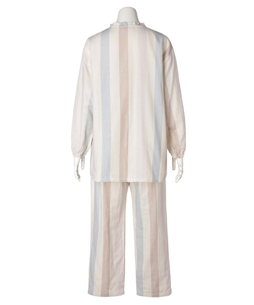 KID BLUE(キッドブルー)の「キッドブルー -26Wガーゼストライプ -長袖パジャマ -KNDK506 -kidblue(ルームウェア/パジャマ・レディース・ピンク/アイボリー・M/L)」の10枚目の写真